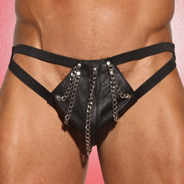 Leather and Chain Thong