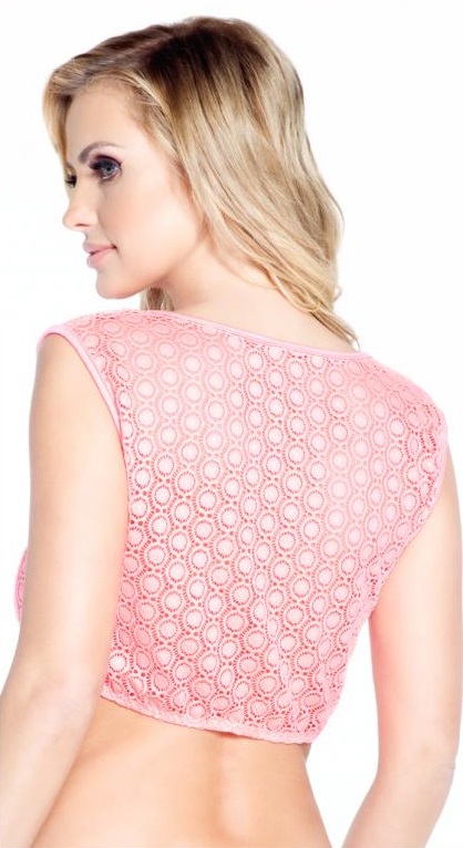 Crochet Short Sleeve Vest Top BLF-52/CR