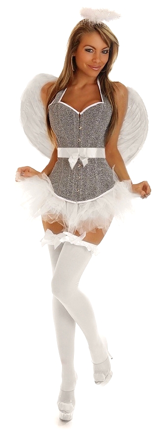 Angelic Pin-Up Four Piece Costume