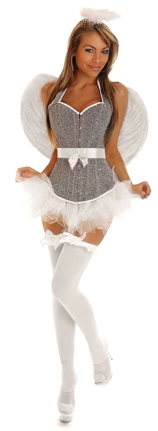 Angelic Pin-Up Four Piece Costume