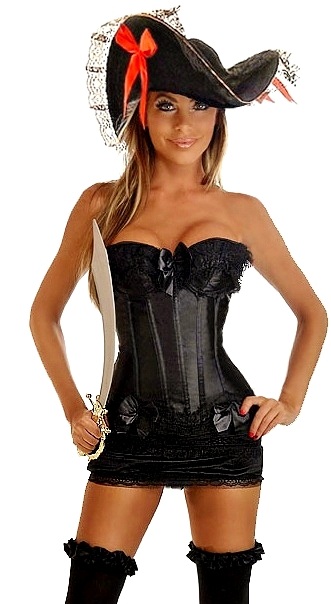 Pin-Up Pirate Girl 4 Piece Costume