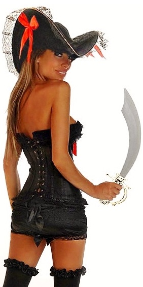 Pin-Up Pirate Girl 4 Piece Costume