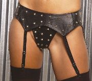 Leather Studded Garter Belt