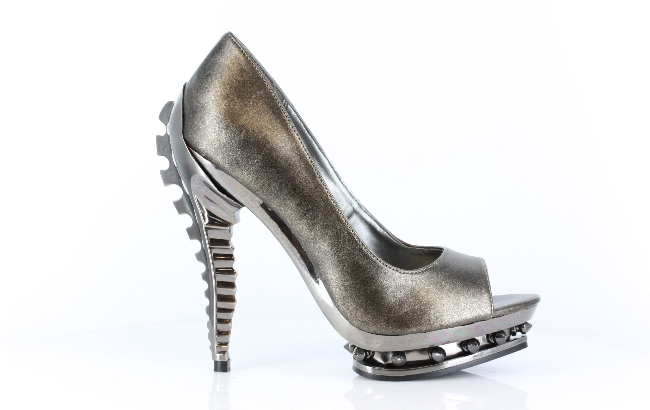 Ripley - Chrome Heel Double Platform Pumps