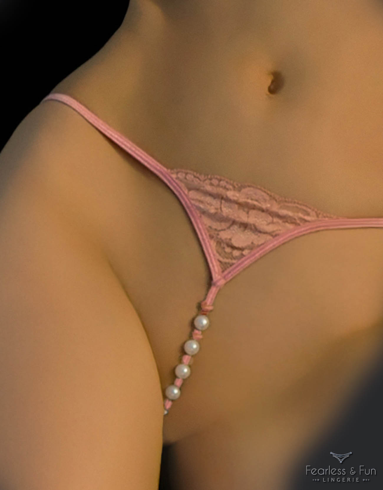 G-String with Faux Pearls